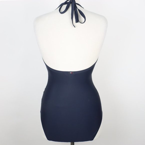Tommy Hilfiger Womens Size 4 Ruffle Front Halter One-Piece Swimsuit - Picture 2 of 5
